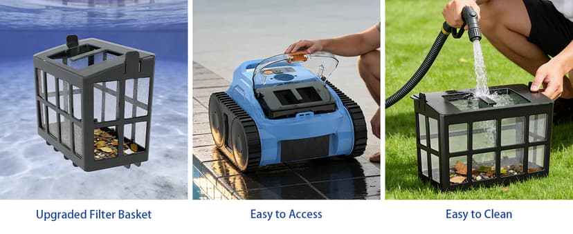 (2025 Upgrade) Pool Vacuum for Inground Pools, Robotic Pool Cleaner, Wall Climbing Pool Cleaner, Cleans Pool Floors, Drain & Walls & Waterline, Cleaning Up to 2100 Sq.ft, 180 Min