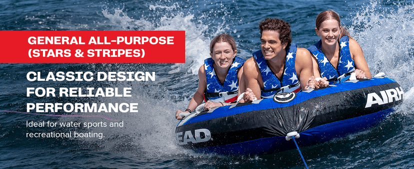 Sportstuff Stars & Stripes Life Jacket for Adults & Kids - USCG Approved Life Vest for Men, Women, Youth & Child, Open-Side Watersports Vest for Boating, Tubing & Swimming