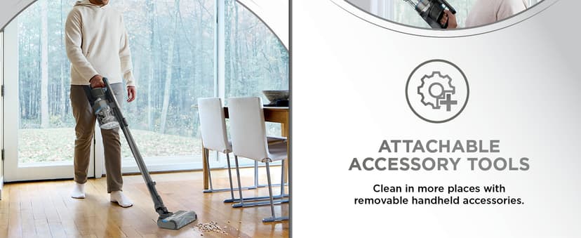 Shark PowerPro Reveal Plus Cordless Vacuum, FloorDetect & Dirt-Reveal Technology, HEPA Filter, Carpet & Hard Floor, Rechargeable, Charcoal, IZ376H