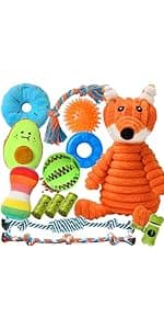Zeaxuie 9 Pack Luxury Puppy Toys for Teething Small Dogs, Puppy Chew Toys with Cute Squeaky Dog Toys, Ball and More Rope Dog Chew Toys B094XG29MW