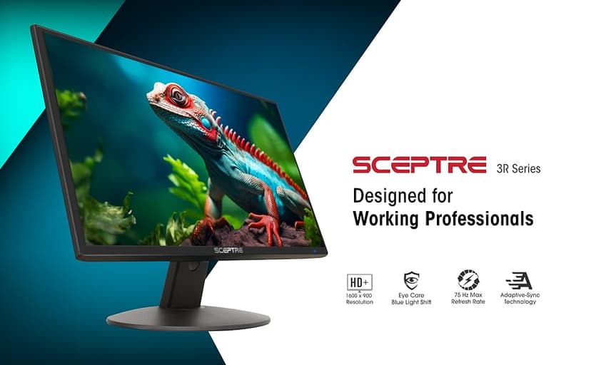 Sceptre 20" 1600x900 75Hz Ultra Thin LED Monitor 2x HDMI VGA Built-in Speakers, Machine Black Wide Viewing Angle 170° (Horizontal) / 160° (Vertical)