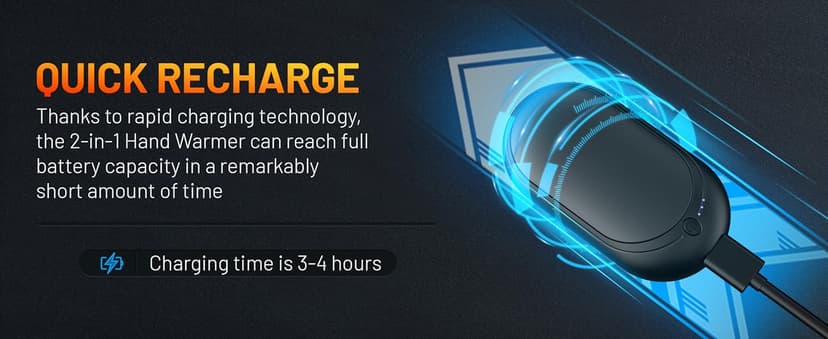 Hand Warmers Rechargeable, KNIFOD 2 Pack 6000mAh Portable Electric Handwarmers, Reusable USB Pocket Heater Great for Raynauds, Hunting, Golf, Camping, Christmas Outdoor, Women Mens Warm Gifts