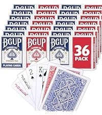 Playing Cards, 26 Decks of Cards Bulk Standard Size Poker Cards, Perfect for Classic Card Games, Party Games, Blackjack, Card Games for Families & Magic Performances (Red/Blue)