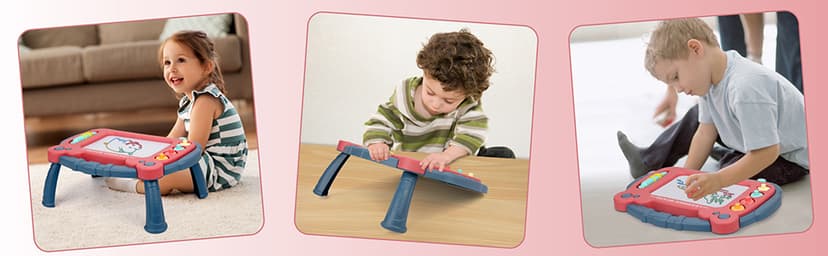 Magnetic Drawing Board for Toddlers 3, Color Erasable Doodle Writing Pad, Learning Painting Sketch Pad, Best Birthday Easter Christmas Halloween Kids Toy Gifts for Boys and Girls(Blue)