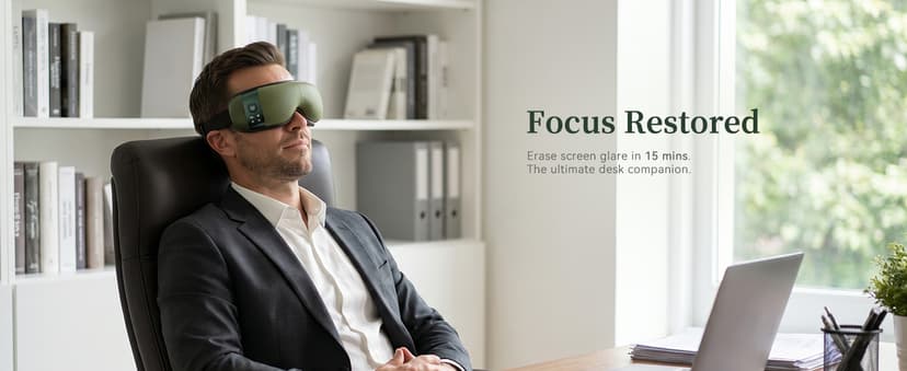 35dB, Lightweight Eye Massager, Gift for Women Husband, for Home, Office, and Travel ReliefRX Ultra-Quiet Eye Massager with Heat and Cooling, Sage Green B0GJ3CPT77