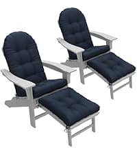 Outdoor Adirondack Chair Cushions Set of 2, 44x19x4 Inch Rocking Chair Cushion, High Back Patio Soft Seat Pad with Ties, Indoor Outside Use, Fade-Resistant & Waterproof, Dark Blue