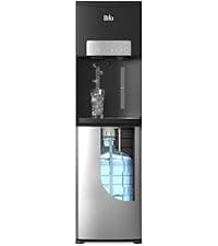 Brio 520 ICE Water Dispenser for 5 Gallon Bottle | Bullet Ice Maker Bottom Load Cooler | UV Self Cleaning, LED Touch Display with Digital Clock, Night Light, Child Safety Lock | 2X Fast Dispense