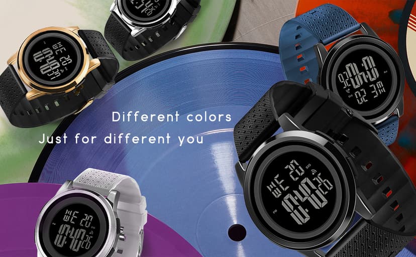 YUINK Mens Watch Ultra-Thin Digital Sports Watch Waterproof Stainless Steel Fashion Wrist Watch for Men Women