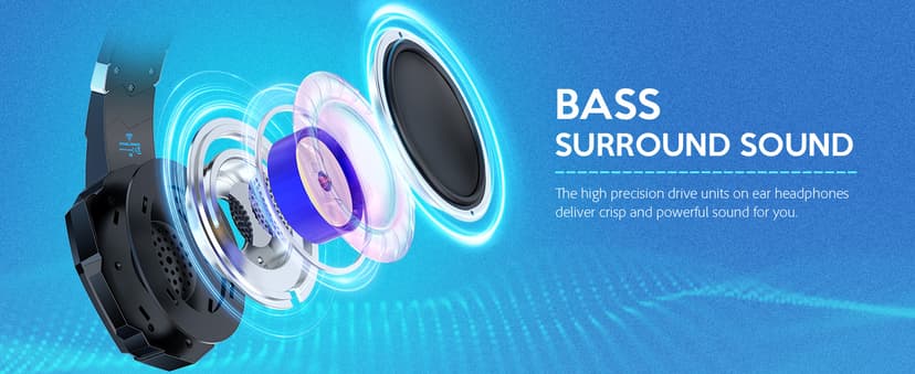 BENGOO G9000 Stereo Gaming Headset for PS4 PC Xbox One PS5 Controller, Noise Cancelling Over Ear Headphones with Mic, LED Light, 7.1 Surround Sound, Soft Memory Earmuffs for Nintendo Xbox Series X|S