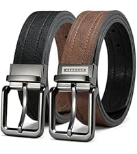 CHAOREN Reversible Belt Men 1 Piece - 1.25" Leather Dress Belt - Trim to Fit for Elegant Style
