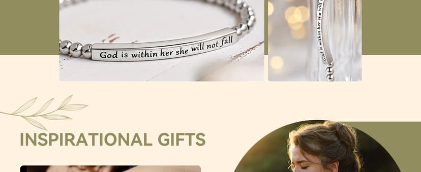 JOGDIAM Religious Gift for Her God is Within Her She Will Not Fall Bible Verse Bracelet Gift for Her