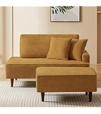 Upholstered Chaise Lounge Indoor for Living Room Bedroom Office Chaise Lounge Sofa:Boucle Fabric Modern Leisure Sofa Recliner Chair Sleeper Indoor (Boucle Cream)