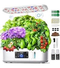 Plant Germination Kit Herb Vegetable Growth Lamp Countertop, Hydroponic Planter Grower Harvest Lettuce for Healthy Home Cooks Ahopegarden Indoor Garden Hydroponics Growing System: 10 Pods Kit with LED B0B6BB4TVC