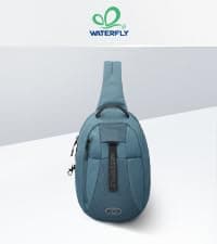 WATERFLY Crossbody Sling Backpack Sling Bag Travel Hiking Chest Bag Daypack (Black)
