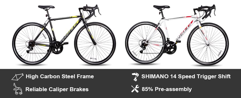 WEIZE Road Bike, 700C Wheel City Commuter Bicycle, 14 Speed Drop Bar, Racing Adult Bike with Caliper Brakes, High-Carbon Steel Hybrid Bikes, Urban Adult Bicycle for Men and Women