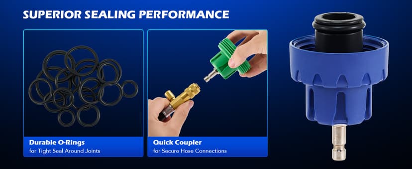 Orion Motor Tech Coolant Pressure Tester Kit, 31pc Master Coolant Vacuum Refill Kit with 23 Radiator Adapters, Radiator Cooling System Pressure Tester Kit with Vacuum Pump Vacuum Purge & Refill Tool