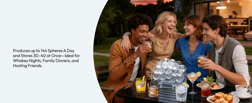 EUHOMY 2" Ice Ball Maker Countertop, 4Pcs Ready in 40Mins, 144Pcs/day, Self-Cleaning Sphere Ice Maker Machine with Crystal Clear Ice, Round Ice Cube Maker for Whiskey & Bourbon