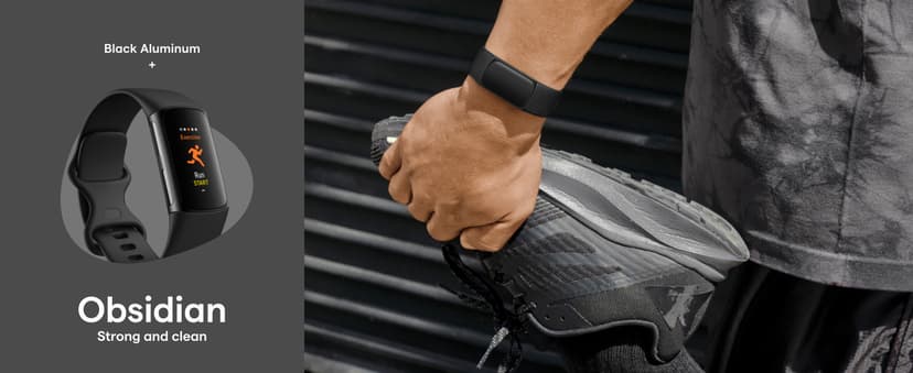 Fitbit Charge 6 Fitness Tracker with Google apps, Heart Rate on Exercise Equipment, 6-Months Premium Membership Included, GPS, Health Tools and More, Obsidian/Black, One Size (S & L Bands Included)