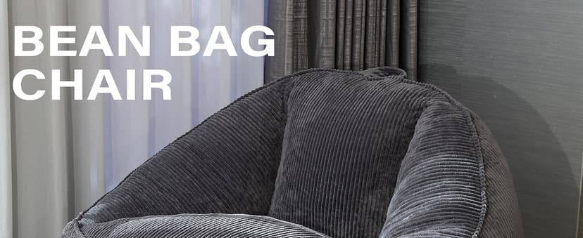 Bean Bag Chair, Cozy Fluffy Beanbag Chairs with Filler for Teens and Kids, Floor Lazy Sofa for Living Room Gaming & Reading (M-Charcoal)