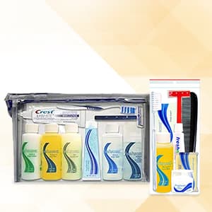 Convenience Kits International Men’s Premium 20-Piece Kit with Travel Size TSA Compliant Essentials, Featuring: Dove Men & Care Products in Brown Dopp Bag