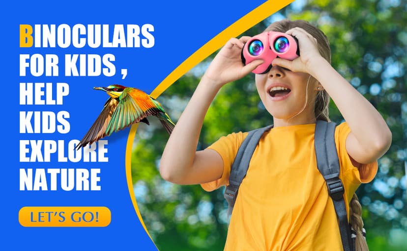 LET'S GO! Binocular for Kids, Compact High Resolution Shockproof Binoculars