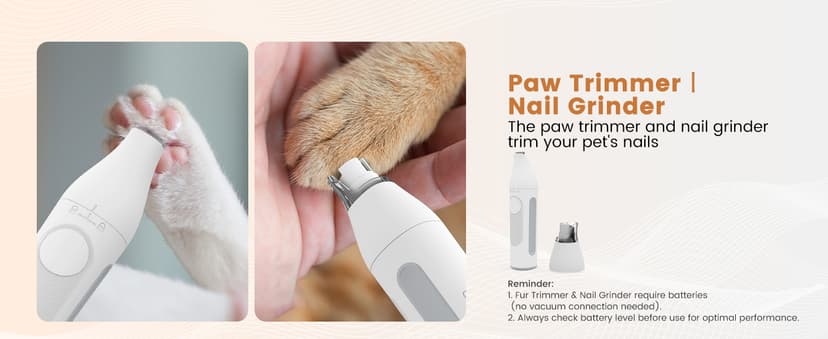 Dog Grooming Vacuum and Kit, Clipper Nail Trimmer Grinder, 2.5L Dust Cup 7 Grooming Tools 11000Pa Pet Vacuum for Shedding Grooming, Dog Hair Vacuum, Home Cleaning, PG50 Plus