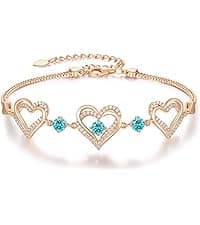 CDE Forever Love Heart Necklaces for Women, Wedding Anniversary, Birthday Mothers Day Christmas Day Gifts for Mom, Mother, Wife, friend, S925 Silver Jewelry with Birthstone Pendant