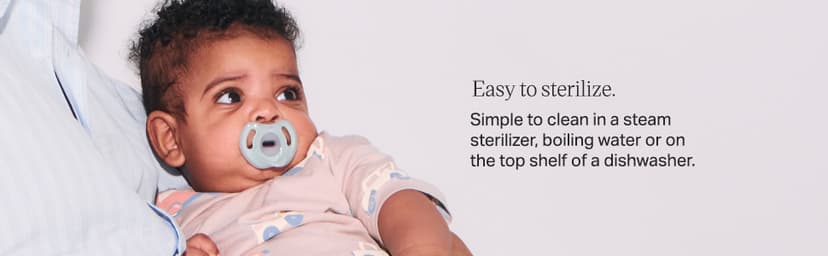 Tommee Tippee Ultra-Light Silicone Pacifier, 0-6 Months, Symmetrical One-Piece Design, BPA-Free Silicone Binkies, Clear/Blue/Green, Pack of 4