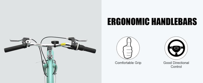 Women Bike, 26 Inch Beach Cruiser Bike, 7 Speed Commuter Bicycle with Ergonomic Upright Frame, Full Front & Rear Fenders (Green/Black/Red)