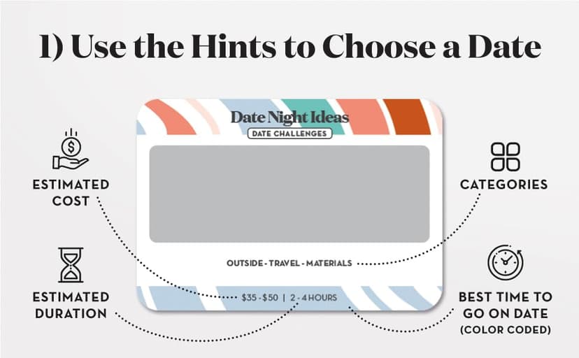 Romantic & Fun Scratch Off Date Night Ideas Card Game, Perfect Couple Gifts for Her or Him, Couple Gifts for Boyfriend, Girlfriend, Wife, Husband, Engagement, Birthday or Anniversaries