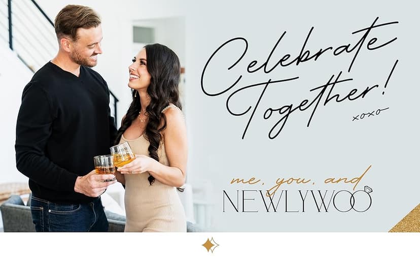 Engagement Gifts for Couples - Unique Fiance Gift for Him or Her! Whiskey Wine Glasses with Diamond Wine Stopper