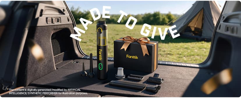 Fanttik Slim V8 APEX Car Vacuum, 4-in-1 Portable Mini Cordless Vacuum with 19000pa Suction Power, Type-C Charge, 2 Suction Modes, Handheld Vacuum for Small Jobs, Car, Office Desk, Keyboards (Black)