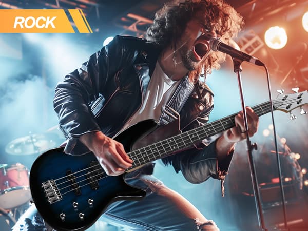 Ktaxon 4 String Electric Bass Guitar, Full Size Standard Right Handed Rosewood Fingerboard Beginner Kit with Cable Wrench Tool (Lake Blue)