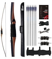 Sanlida Eagle X9 New 58" RTH Standard Recurve Bow and Arrow Set for Adults and Hunters, Wooden Takedown Recurve Bow Package for Outdoor and Practice 25-60 Lbs