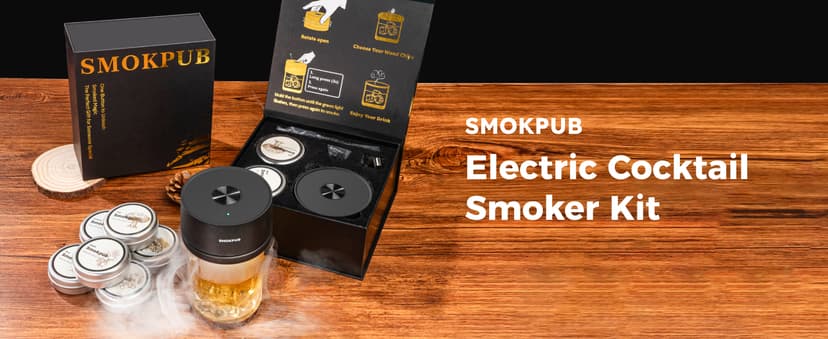 Electric Whiskey Smoker Kit Built-in Lighter, No Butane Needed, Rechargeable Cocktail Smoker Kit with 6 Wood Chips, Old Fashioned Drink Smoker Kit, Bourbon Whiskey Gifts for Men,Dad,Husband