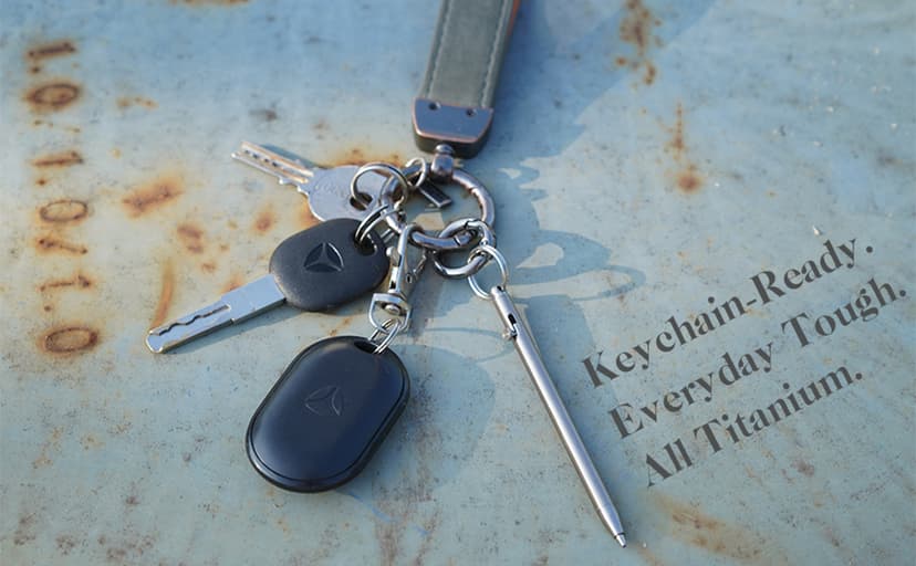 Mini Pen,Non-Toxic Titanium EDC Pen with Keychain, Compact and Stylish Small Pen(Only 82mm in Length and Comes with 2 Refill Cartridges)