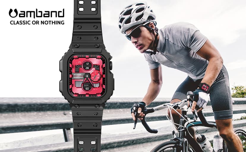 amBand E1 Rugged Band & Case for Apple Watch – Compatible with Series 1–11, SE3/SE2/SE – and Ultra 3/2/1, Lightweight Shockproof Design