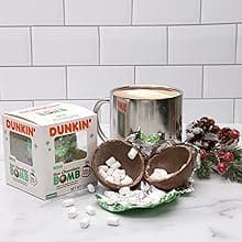 Dunkin' Hot Chocolate BOMB 4 Pack Assorted Flavors Bundle- Original, Mint, Dunkaccino, Caramel, Four Hot Cocoa Melting Balls, Stocking Stuffer Holiday Gift Set
