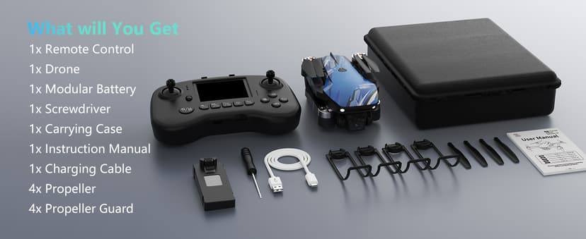 Drone with Camera for Adults LCD Screen FPV Live Video, Professional Brushless Motor 270° Obstacle Avoidance 3D Flips, Foldable RC Mini Quadcopter for Beginners Support 32G SD Card Max Under 250G Gift