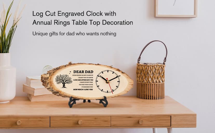 BeauGift Dad Gifts, Wooden Clock Gifts for Daddy from Daughter Son Kids, Dad Birthday Gift Idea for Papa Who Wants Nothing, Christmas from Child to My Dad