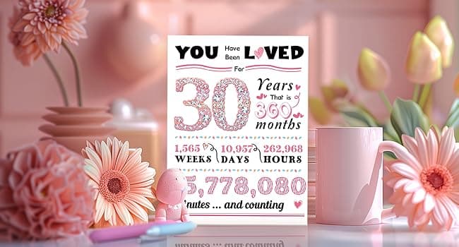 30th Birthday Card,30th Birthday Decorations for Her,Happy 30th Birthday Gifts for Women,Funny 30 Years Old Bday Gift for Sister Friends