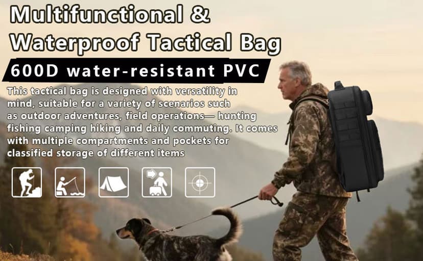 Tactical Camo Backpack for Men Women Waterproof Durable MOLLE Backpack Camping Hunting Emergency Preparedness