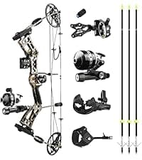 AMEYXGS Archery E8 Compound Bow Set for Adults and Teens RTH Hunting and Target Practice 19”-30” Draw Length,19-70 Lbs Draw Weight,up to IBO 320 fps,Limited Life-time Warranty