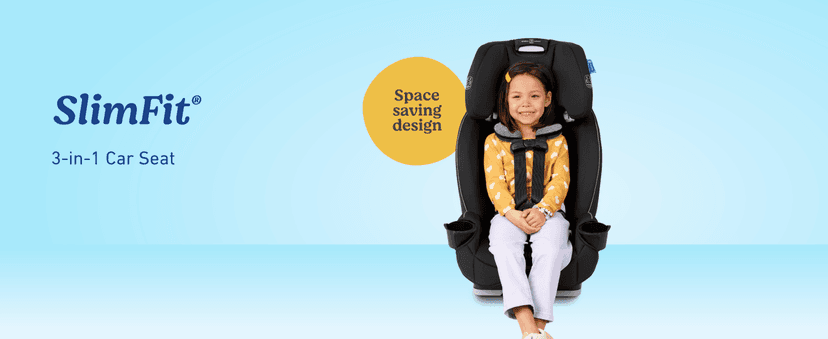 Graco Slimfit 3-in-1 Convertible Car Seat, Ultra-Space-Saving Design, Jarret, Suitable for Rear and Forward-Facing, Highback Booster Seat with 10-Position Headrest