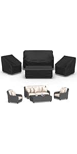 Patio Chair Covers Waterproof, Mrrihand Lounge Deep Seat Cover, Heavy Duty Outdoor Lawn Patio Furniture Covers (29" W x 30" D x 36" H - 2 Pack)