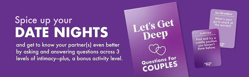 Let's Get Deep by Relatable, A Question Card Game for Couples, Great for Date Night Ideas, Holiday Couples Gifts, and Long Distance Relationship Gifts, Includes 200 Cards to Build Up Intimacy