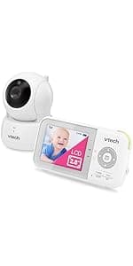 VTech Baby Monitor No WiFi – 19Hr Video Battery, 1000ft Range, Night Vision, Two-Way Talk, Temperature Sensor, Sound-Activated Screen, Lullabies | VM819