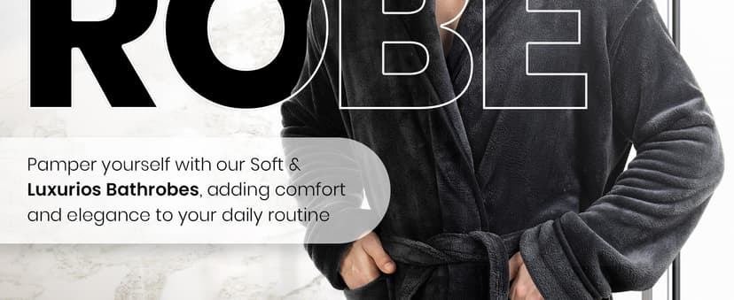 NY Threads Men's Hooded Fleece Bathrobe Plush Long Spa Robe