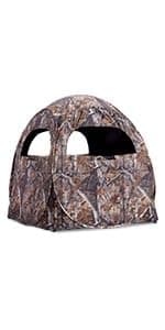 HuntRite Deluxe 4-Panel Spring Steel Hunting Blind; 2 Person Ground Tent for Deer and Turkey Season