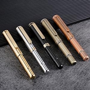 Scriveiner Silver Chrome Rollerball Pen - Stunning Luxury Pen, Real Gold Plating, Schmidt Ink Refill, Best Roller Ball Pen Gift Set for Men & Women, Professional, Executive Office, Fancy Pens